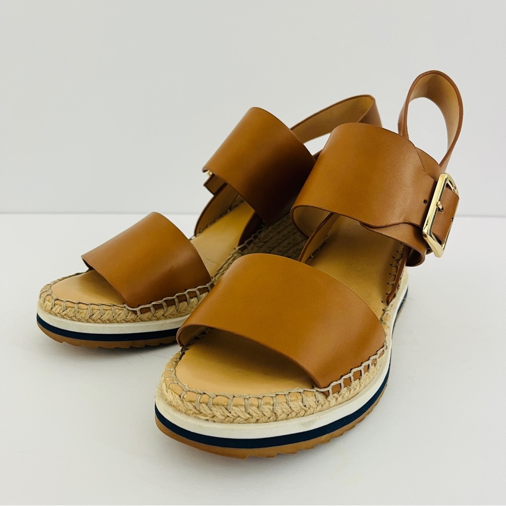 Tommy Hilfiger Yazzi Tan Wedge Sandals Espadrille 9.5 GUC